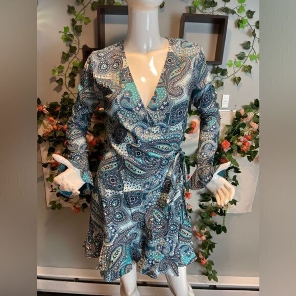 Boho Satin‎ Romper Ruffled Serenity Blue Size S RefI023-2 - Picture 6 of 13